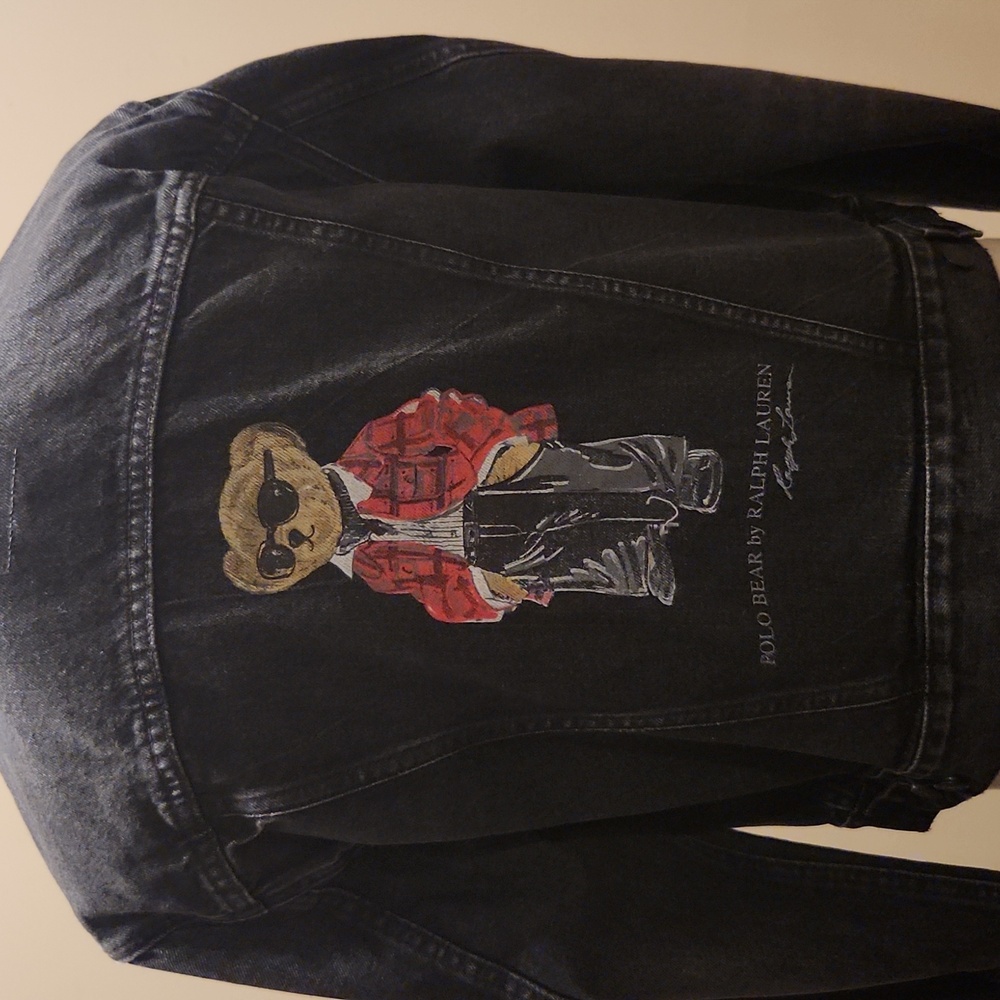 Polo by Ralph Lauren Limited Edition Polo Bear  Black Denim Jacket Medium NWT